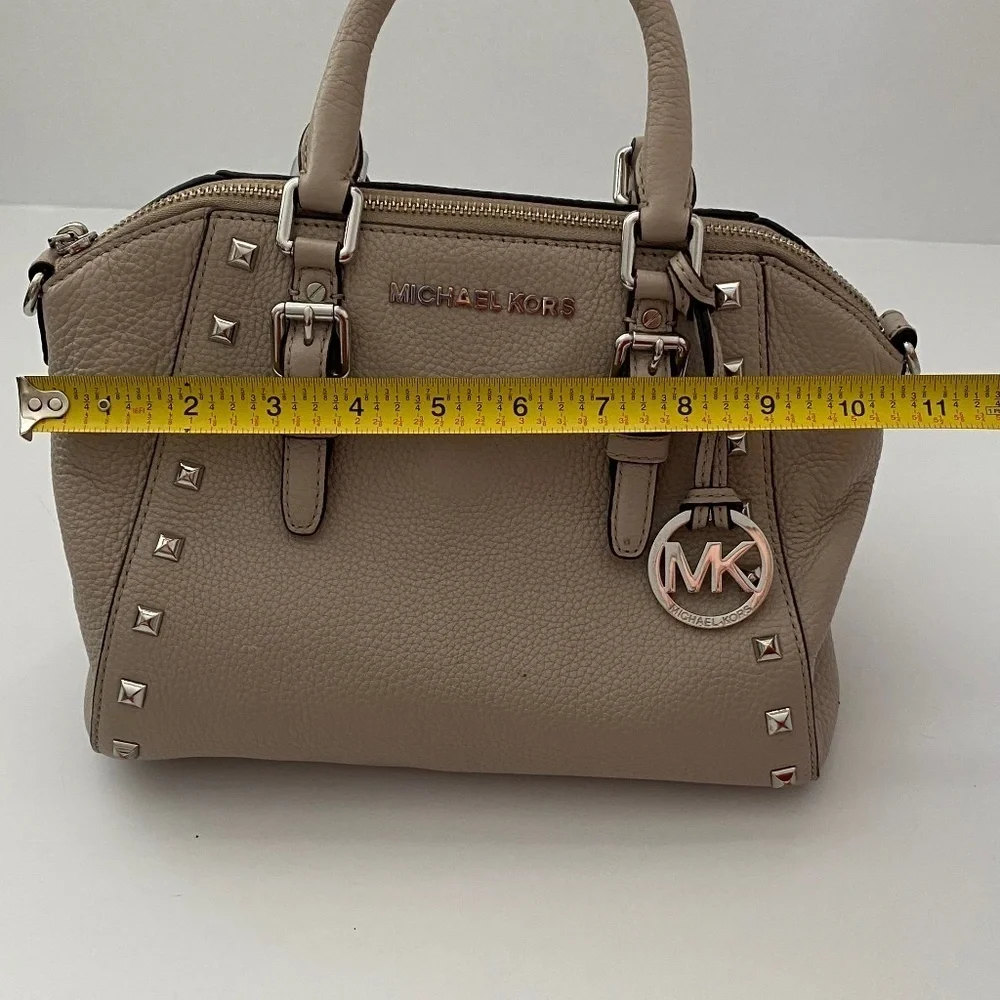 Michael Kors Pebble Leather Studded Satchel Crossbody